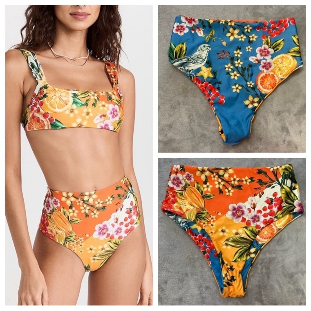 New! Agua Bendita Alicia Vita REVERSIBLE Bikini Bottoms 10233